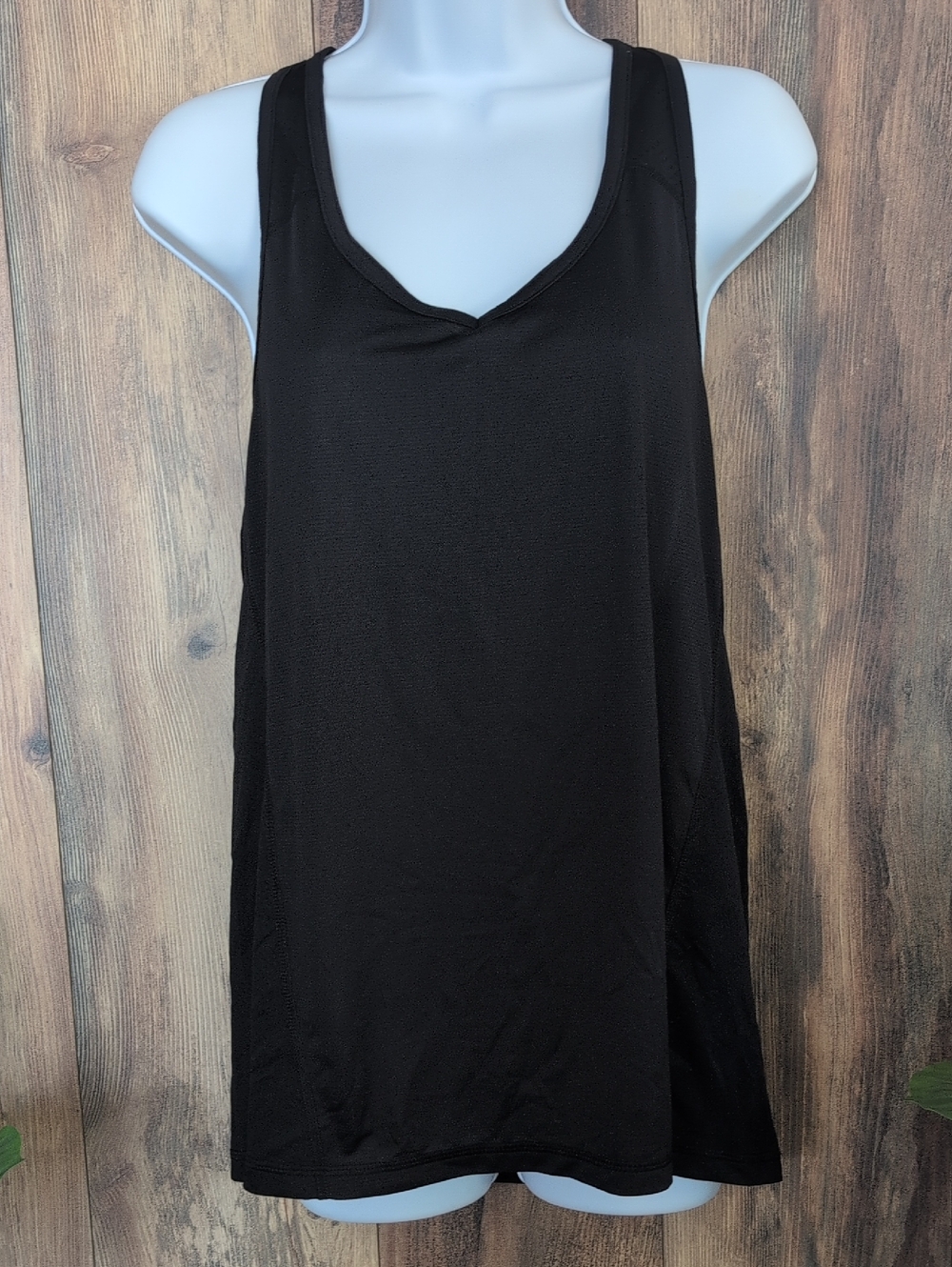 tek gear Black Racerback Scoop Neck Mesh Tank Top L M329